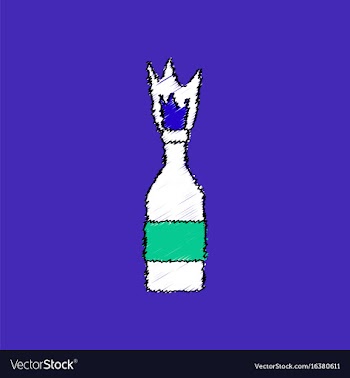 Flat shading style icon molotov cocktail thrown vector image