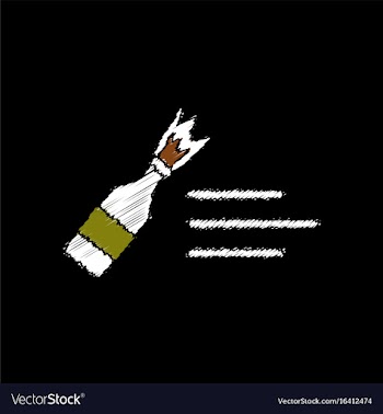 Flat shading style icon molotov cocktail thrown vector image