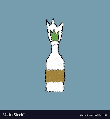 Flat shading style icon molotov cocktail thrown vector image