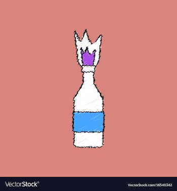 Flat shading style icon molotov cocktail thrown vector image
