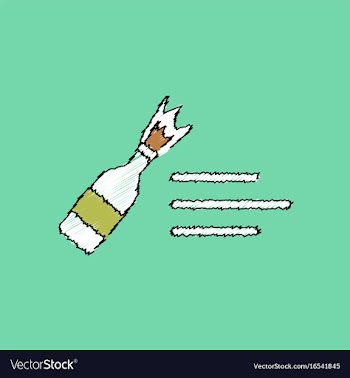 Flat shading style icon molotov cocktail thrown vector image