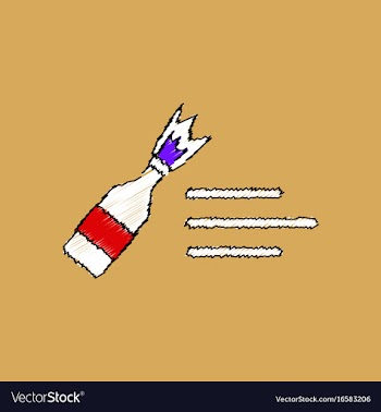 Flat shading style icon molotov cocktail thrown vector image