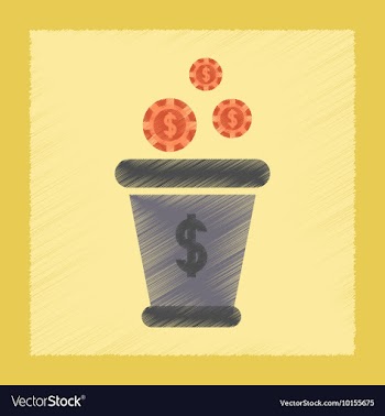 Flat shading style icon money bag vector image