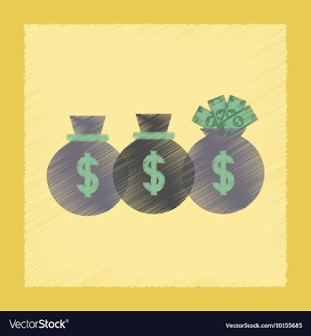 Flat shading style icon money bag vector image