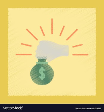 Flat shading style icon money bag vector image
