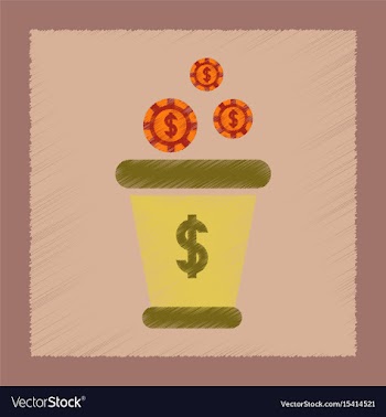 Flat shading style icon money bag vector image