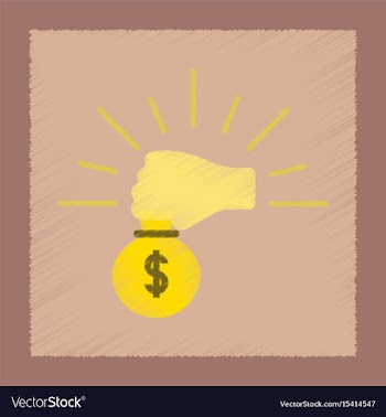 Flat shading style icon money bag vector image