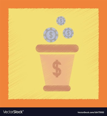 Flat shading style icon money bag vector image