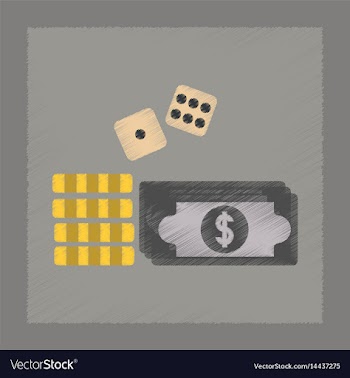 Flat shading style icon money dice chips vector image