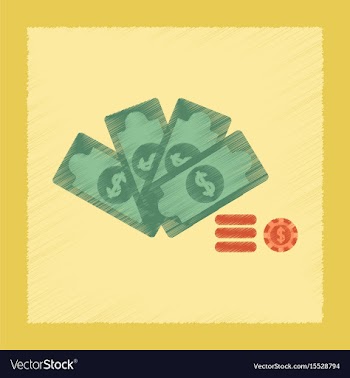 Flat shading style icon money dice chips vector image