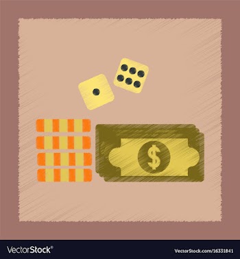 Flat shading style icon money dice chips vector image