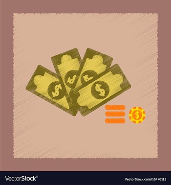 Flat shading style icon money dice chips vector image