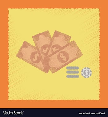 Flat shading style icon Money dice chips vector image