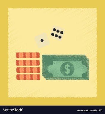 Flat shading style icon Money dice chips vector image