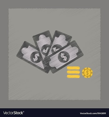 Flat shading style icon Money dice chips vector image