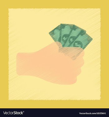 Flat shading style icon money in hand vector image
