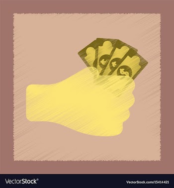 Flat shading style icon money in hand vector image