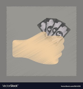Flat shading style icon money in hand vector image