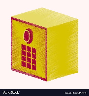 Flat shading style icon money safe vector image