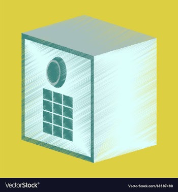 Flat shading style icon money safe vector image