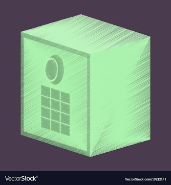 Flat shading style icon money safe vector image