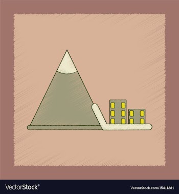 Flat shading style icon mountain avalanche house vector image