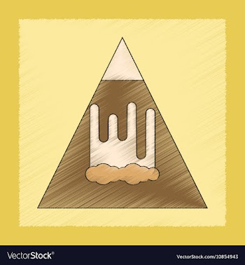 Flat shading style icon mountain avalanche vector image