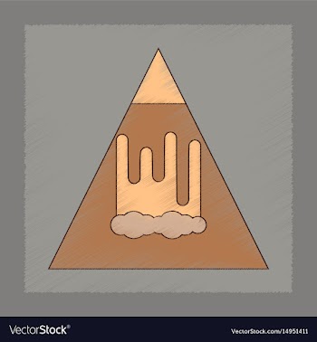 Flat shading style icon mountain avalanche vector image