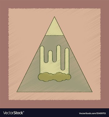 Flat shading style icon mountain avalanche vector image