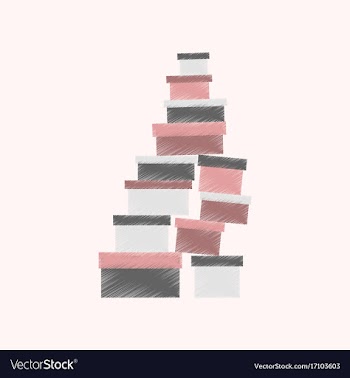 Flat shading style icon mountain of boxes vector image