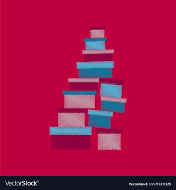 Flat shading style icon mountain of boxes vector image