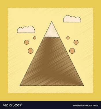 Flat shading style icon Mountain stones fall vector image