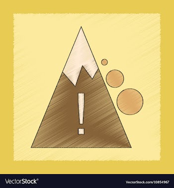 Flat shading style icon Mountain stones fall vector image