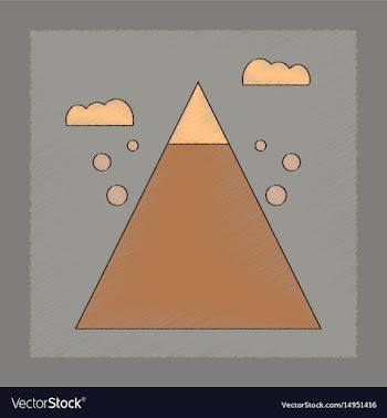 Flat shading style icon mountain stones fall vector image