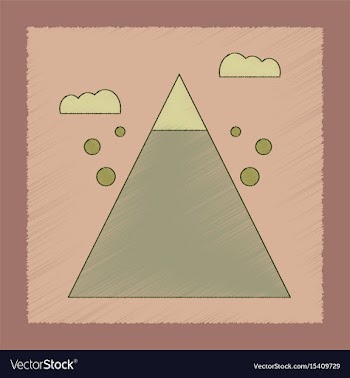 Flat shading style icon mountain stones fall vector image