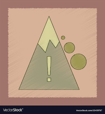 Flat shading style icon mountain stones fall vector image