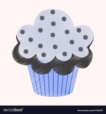 Flat shading style icon muffin vector image