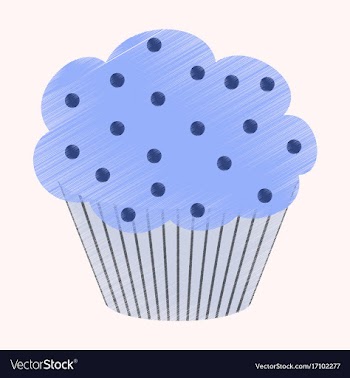 Flat shading style icon muffin vector image