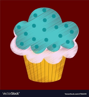 Flat shading style icon muffin vector image