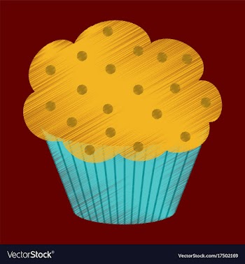Flat shading style icon muffin vector image