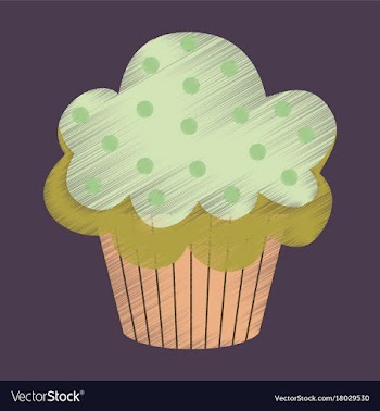 Flat shading style icon muffin vector image