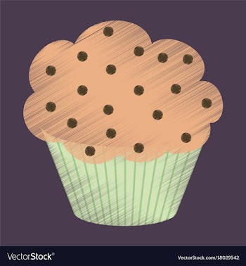 Flat shading style icon muffin vector image