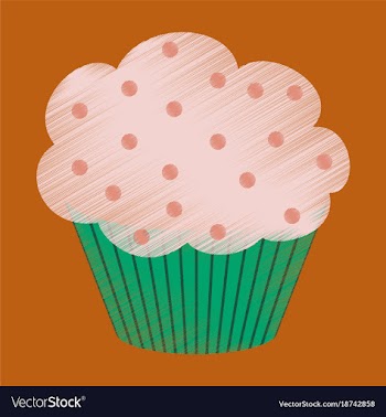 Flat shading style icon muffin vector image