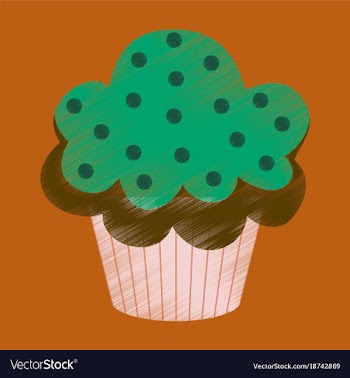 Flat shading style icon muffin vector image