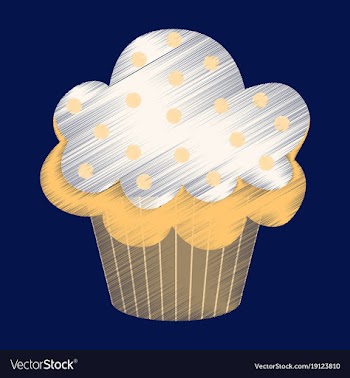 Flat shading style icon muffin vector image