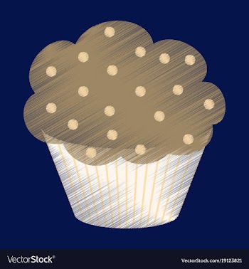 Flat shading style icon muffin vector image