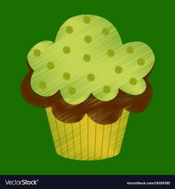 Flat shading style icon muffin vector image