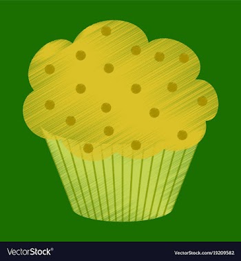Flat shading style icon muffin vector image