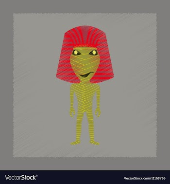 Flat shading style icon mummy halloween monster vector image
