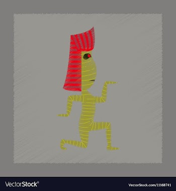 Flat shading style icon mummy halloween monster vector image